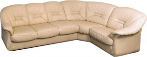 Угловой диван-кровать «Омега» в коже 